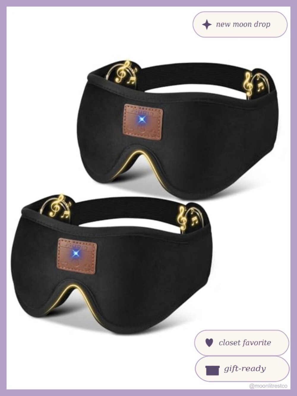 2-Pack 3D Sleep Mask with Bluetooth Headphones Adjustable Strap